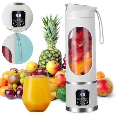 450ml Portable Juicer Blender Cup USB Rechargeable Mini Electric Juicer 1500mAh with 8 Blades for