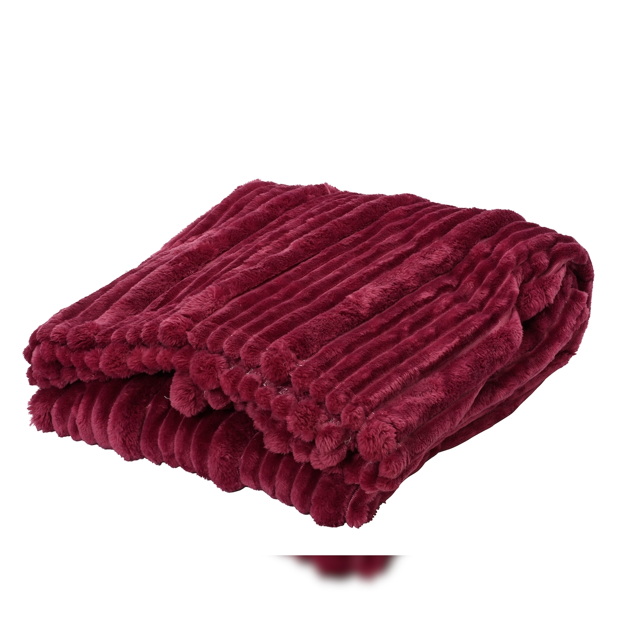 Christmas Decorations Kuscheldecke 130x170cm Wohndecke Fleecedecke - warme & flauschige Decke - einfarbige Tagesdecke Couchdecke Sofadecke Weinrot Beere Image