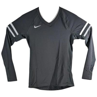 Nike Tops | Womens Large Long Sleeve Tight Running Shirt Nike Crossfit Gray White Stripes | Color: Gray | Size: L