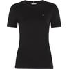 Rundhalsshirt TOMMY HILFIGER CURVE "CRV SLIM CODY C-NK SS", Damen, Gr. 52, schwarz, Single Jersey, Obermaterial: 100% Baumwolle, unifarben, casual, slim fit, Rundhals, Kurzarm, Shirts, in Großen Größen, mit Rundhals