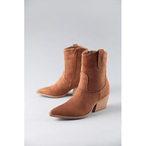 Westernstiefelette ANISTON SHOES Gr. 39, braun (cognac) Damen Schuhe Cowboystiefelette, Schlupfboots mit Reißverschluss - NEUE KOLLEKTION