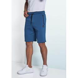 Sweatshorts JOHN DEVIN, Herren, Gr. S (44/46), N-Gr, blau (petrol), angeraute Sweatware, Obermaterial: 60% Baumwolle, 40% Polyester, unifarben, sportlich, bequem kurz, Hosen, seitliche Taschen mit schwarzem Reißverschluss