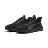 Laufschuh PUMA "Flyer Lite 3 Laufschuhe Erwachsene", Gr. 48, schwarz (schwarz silber metallic), Obermaterial: Textil, Synthetik; Futter: Textil; Innensohle: Textil; Laufsohle: Synthetik, Gummi, Schuhe