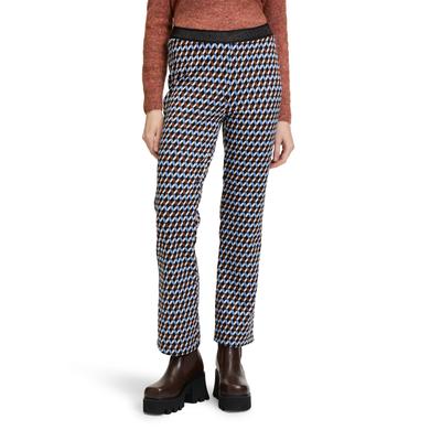 Schlupfhose CARTOON "Cartoon Schlupfhose mit Jacquard", Damen, Gr. 36, Normalgrößen, blau (cream, light blau), Obermaterial: 60% Polyester, 35% Polyamid, 5% Elasthan., modisch, figurbetont lang, Hosen, Material Image