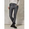 Lederimitathose STREET ONE, Damen, Gr. 30, Länge 30, grau (charcoal silber), Stoff, 79% Viskose, 18% Nylon, 3% Elasthan, unifarben, casual, slim fit lang, Hosen, 5-Pocket-Style