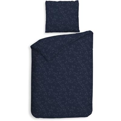 Bettwäsche HECKETT & LANE "Alloro", dunkelblau, dunkelblau, B/L: 135cm x 200cm, , Flanell, B/L: 80cm x 80cm, Flanell, Obermaterial: 100% Baumwolle, Bettwäsche, Blumen Muster, 100% Baumwolle, Bettwäsche ab 135x200 cm. Image
