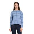 Strickpullover BETTY BARCLAY "Betty Barclay Damen Strickpullover langarm", Damen, Gr. 38, blau (patch blau, dunkelblau), Strick, Obermaterial: 50% Viskose, 27% Polyamid, 23% Polyester., klassisch, gerade normal, U-Boot-Ausschnitt, Langarm, Pullover,...