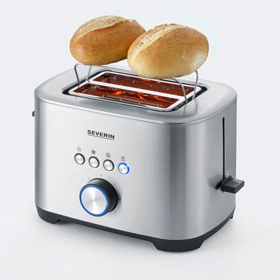 SEVERIN Toaster "AT 2620" gebürstet / schwarz silber