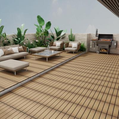 WPC wood plastic composite floor tiles, suitable for indoor and outdoor waterproof DIY splicing floor