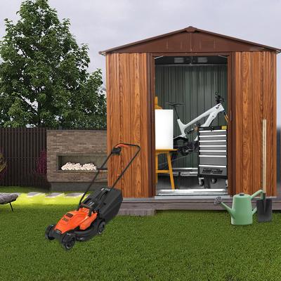 Outdoor 6x6ft Iron Storage Shed with Air Vent