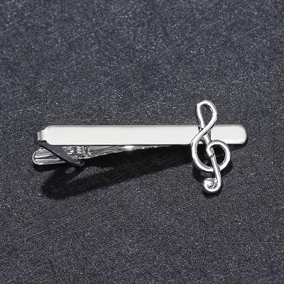 TEMU Fashion Men's Music Note Tie Clip, Alloy Formal Tie Clip, Ideal Choice For Gifts