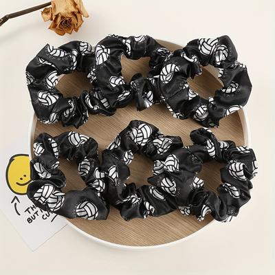 TEMU 6- Volleyball Scrunchies, , Ponytail For , , , Polyester & , , Women's Fashion Accessories