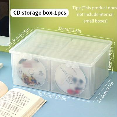 TEMU - Clear Cd/dvd Lid - Plastic, Rectangular Organizer For And Comic