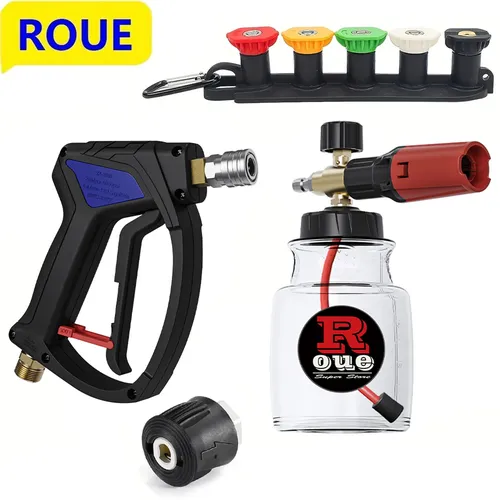 Gun à eau à haute pression à haute pression 4080psi en laiton en acier inoxydable pistolet pistolet de nettoyage M22-14 mm et de la ferme rinçage haute pression Dirt sans effort, pour Karcher Nilfisk