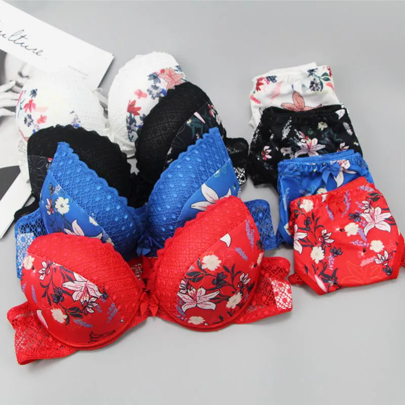 Sous-vêtements push-up en dentelle pour femme, soutien-gorge évidé, soutiens-gorge bonnets ABCDE, ensemble de culottes, lingerie féminine, nouveau, 2022