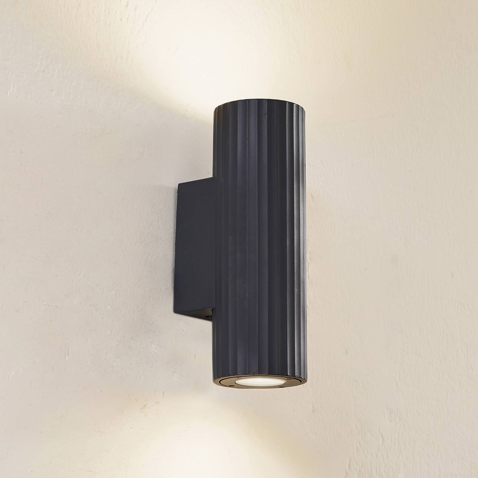 Aussenwandleuchte Christa Lindby, dimmbar, schwarz, Beton, Modern, Wandleuchte außen Image