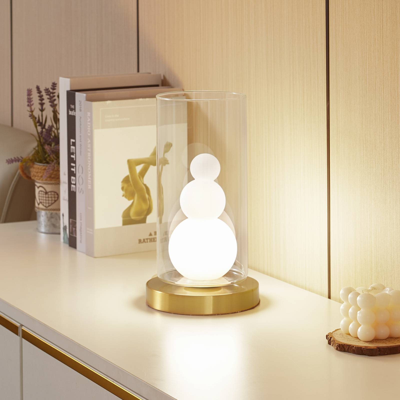 Fensterbank Tischlampe Kupla Lindby, klar / transparent, für Wohn- / Esszimmer, Glas, Modern, Tischlampe