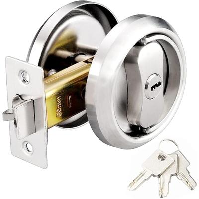 Memkey - Rundes Taschentürschloss, mit 3 Schlüsseln, Edelstahl 304, für Schlafzimmer, Küche, Image