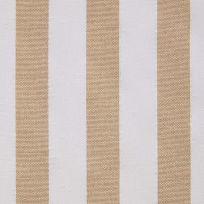 Beige-weiß gestreifter Baumwollstoff – Meterware breite Streifen, 150 cm breit - Homescapes Image