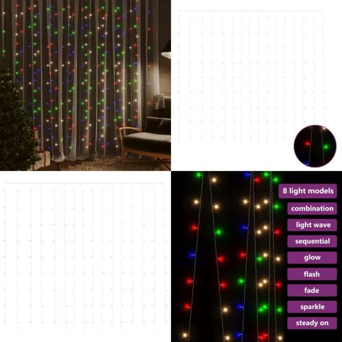 LED-Lichtervorhang 3x3 m 300 led Bunt 8 Funktionen - Lichtervorhang - Lichtervorhänge - Home &