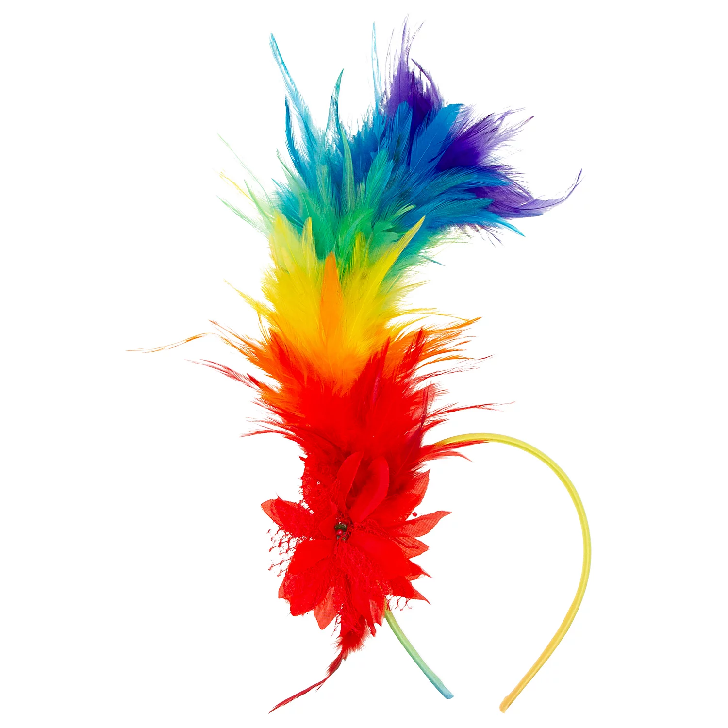 Serre-tête "plume arc-en-ciel