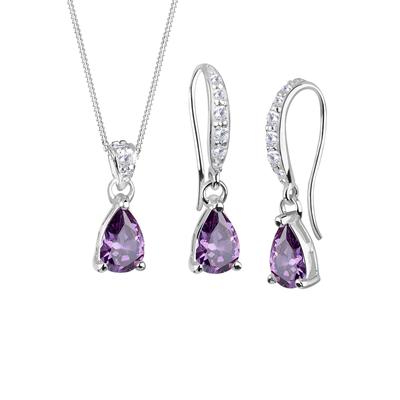 Elli - Tropfen Zirkonia 925 Sterling Silber Schmuck-Set 1 ct Damen