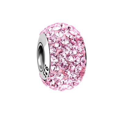 Nenalina Kugel Bead Kristalle Glitzer 925 Silber Rosa Damen Image