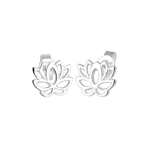 Elli - Lotusblume Blume Blüte Lotus Talisman Silber Ohrringe 1 ct Damen