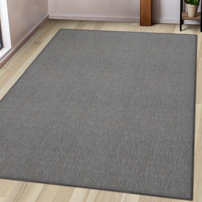 Teppich MY HOME "Anna, auch als Läufer erhältlich" Gr. 3, grau, B:120cm H:3mm L:170cm, Kunstfaser, Teppiche, In- und Outdoor geeignet, Sisal-Optik, Wetterfest & UV-beständig Image