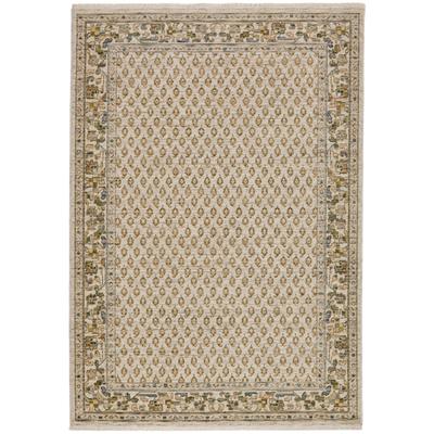 Wollteppich THEKO "Mir", beige, B:67cm H:10mm L:115cm, Schurwolle, Nylon, Teppiche, Kurzflor, Orient-Optik, mit Bordüre & Fransen, 90% Wolle, pflegeleicht Image