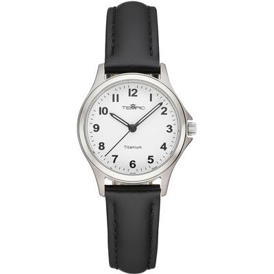 Titanuhr TEMPIC, schwarz, Armbanduhren, Damen, Quarzuhr, Armbanduhr, Damenuhr, analog, Lederarmband Image