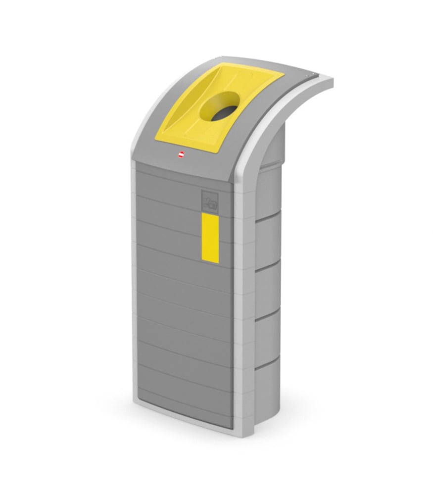 Mülleimer HAILO "ProfiLine WSB Design Plus XXXL", grau (staubgrau (ral 7037)), B:50cm H:110cm T:47cm, Kunststoff, Mülleimer, Kunststoff, 120 Liter