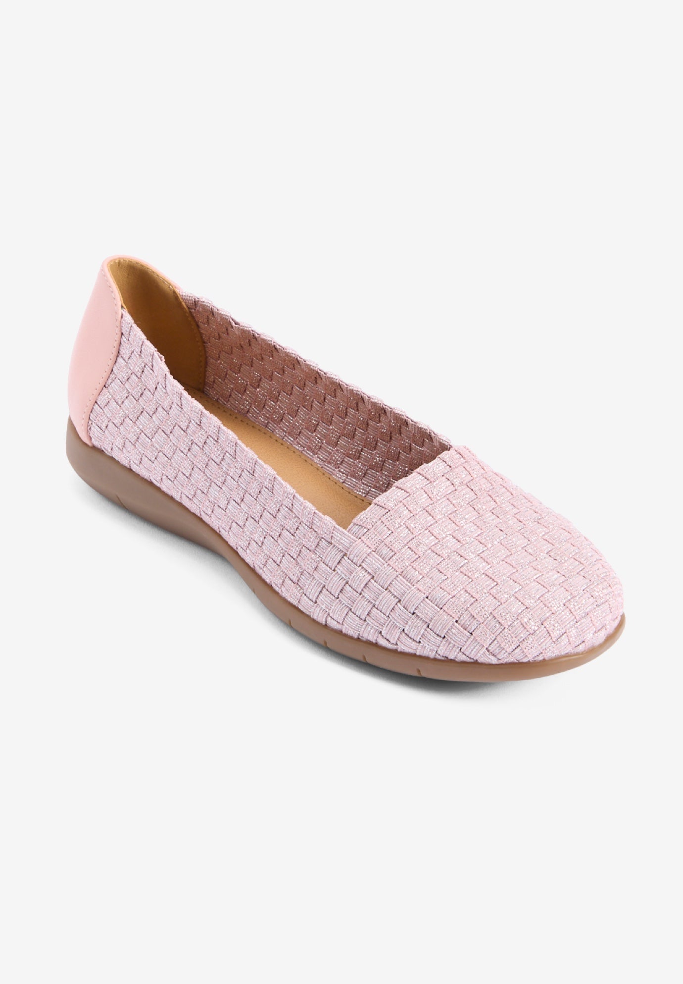 Wide Width Women's The Bethany Slip On Flat by Comfortview in Rose Mist (Size 10 1/2 W)