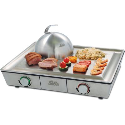 Tischgrill SOLIS OF SWITZERLAND "Teppanyaki@Home (Typ 795)", silber, B:49cm H:10,7cm T:40cm, Kontaktgrill_Standgrill_Tis