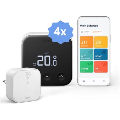 TADO Smart-Home-Zubehör "Kit Smartes Thermostat + 3x Smartes Thermostat (Line X)", schwarz, B:19,5cm H:10,5cm T:29,5cm, Smart-Home-Stationen Image