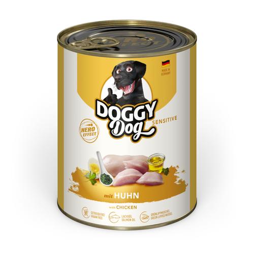 6x800g Doggy Dog Adult Sensitive mit Huhn Hundefutter nass