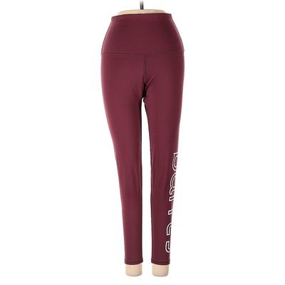 Barre3 Active Pants - High Rise: Burgundy Activewear - Women's Size Small