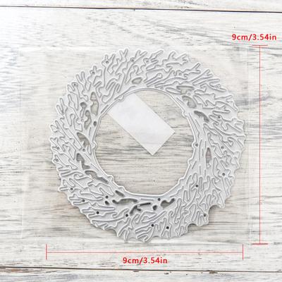 TEMU Round Twig Garland Metal Cutting Dies Diy Scrapbooking Embossed Accessories Cut Dies Paper Card Decoration Photo Gift Blessing Thanks Diary Card Eid Al-adha Mubarak