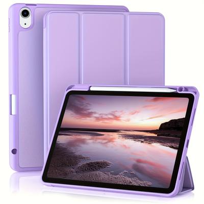 TEMU Lavender Color Tablet Case For Ipad Air 11 Inch, M2 2024/air 5th/ 2022/2020, 10.9 Inch, Supports Auto Sleep/wake, With Pencil Holder