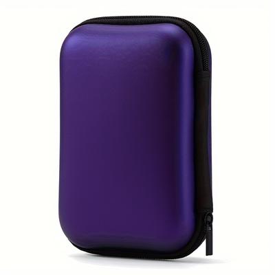 TEMU Eva Hard Drive Case 2.5 Inch, Shockproof External Hdd Storage Bag With Power Bank Cable, Data Transportation Cover, Office Equipment Cable Organizer