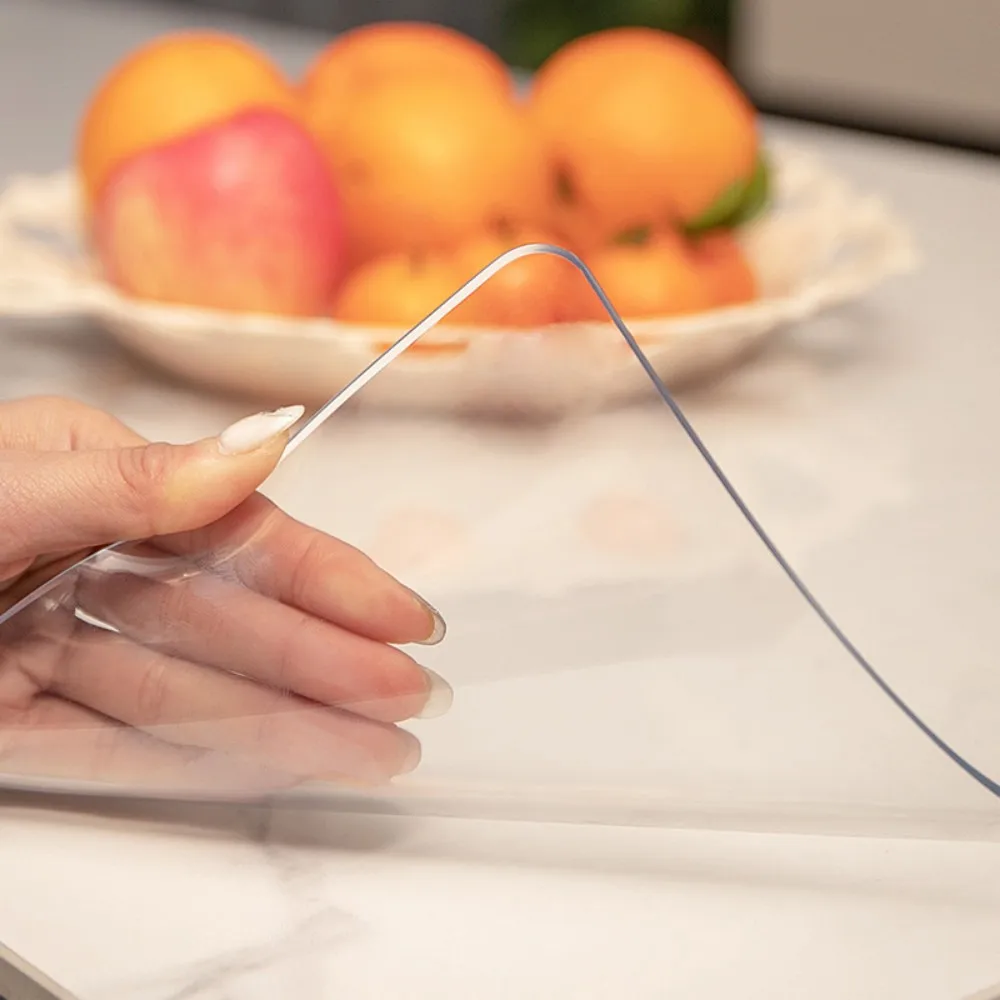 Durchsichtige Tischdecke, Tischschutz, Kunststoff-Tischdecke, durchsichtige Schreibtischunterlage, Schreibtischschutzmatte, PVC-Schreibtischabdeckung, durchsichtige Tischdecke Image