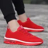 Rote günstige Laufschuhe für Männer und Frauen, atmungsaktive Webart-Luftpolster-Turnschuhe, große Größe 35–46, leichte Sportschuhe für Männer, Turnschuhe