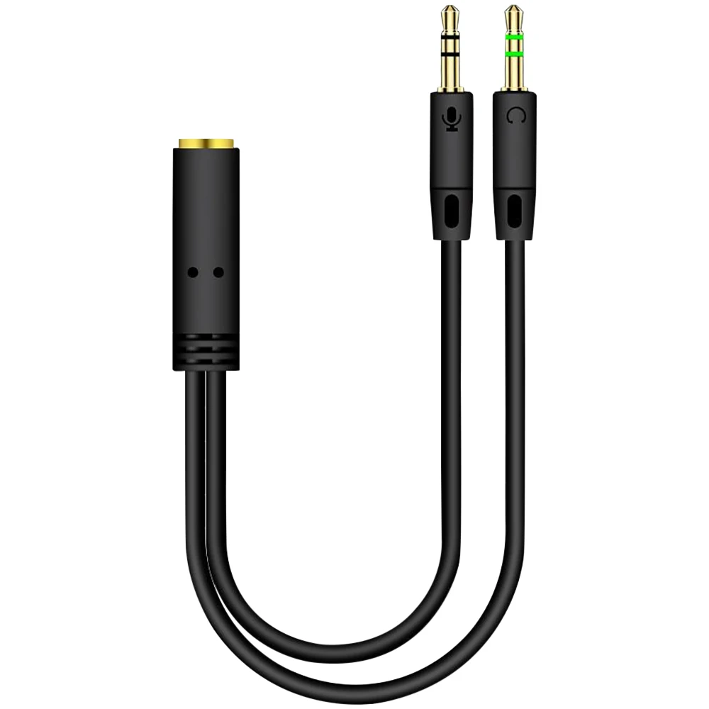 3,5 mm Klinke 2 Stecker auf 1 Buchse Kopfhörer-Adapter Audio-Splitter für Computer 3,5 mm Mikrofon AUX Y-Splitter Mikrofonkabel-Konverter Image