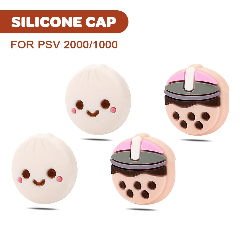 4 Teile/satz Cartoon Silikon Weiche Thumb-Stick Grip Cap Joystick Rocker Abdeckung Für Psvita PS Vita PSV 1000 2000 Schutz Fall Image