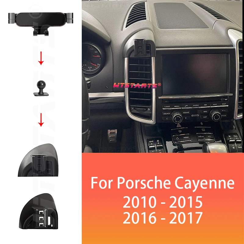 Auto Telefon Halter GPS Navigation Für Porsche Cayenne 9PA 9YB 2010-2017 Einstellbare Rotierenden Telefon Halter Basis Innen zubehör Image