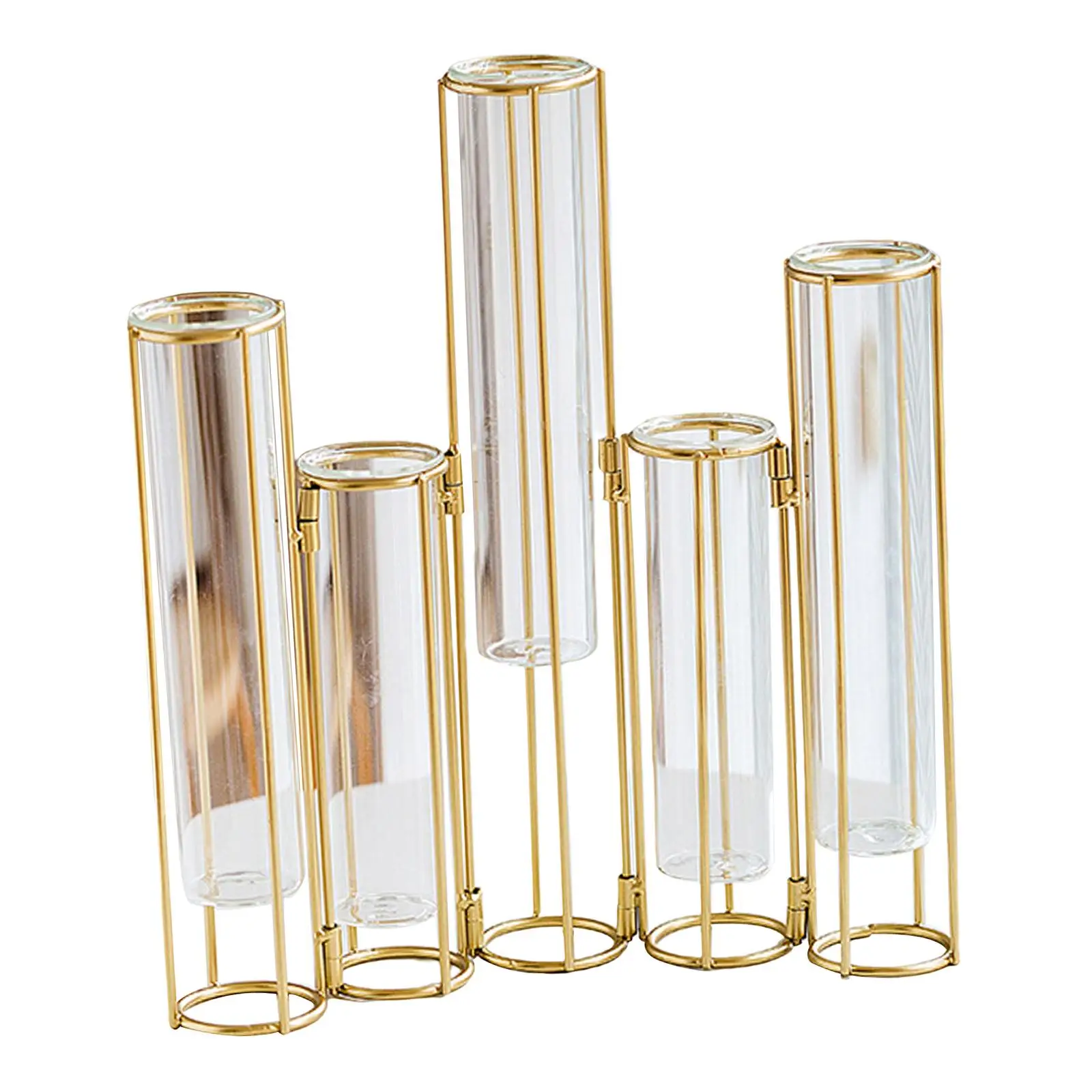 Klappbare Blumenvase Reagenzglas vase mit Metallst änder klappbare Pflanzen vasen Terrarium vase Glasvase für Schlafzimmer dekoration im Innenbereich Image