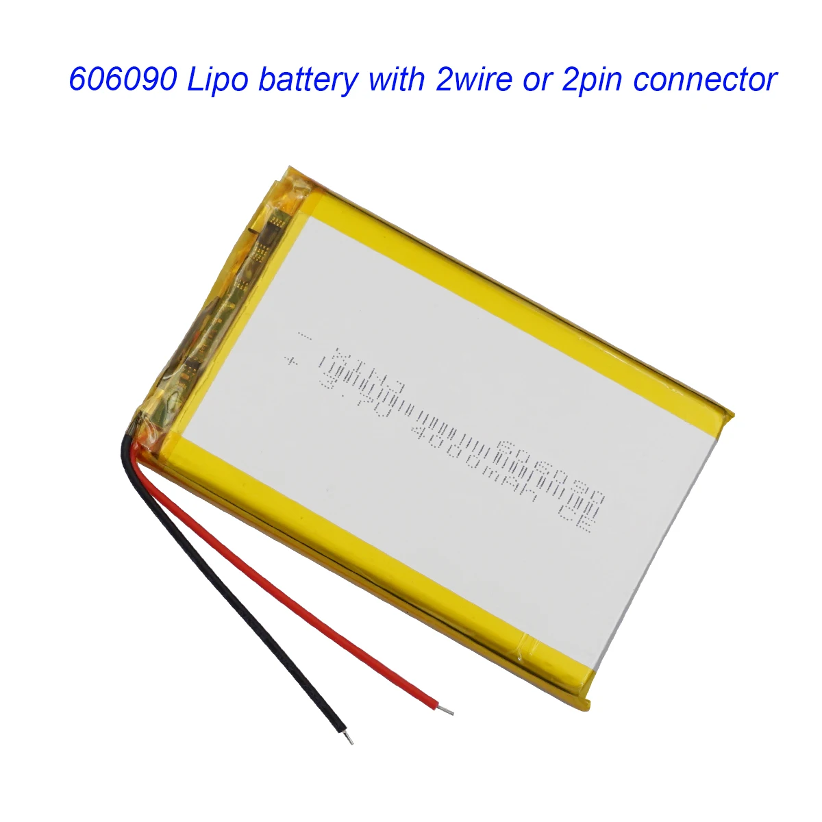 3,7 V 4000 mAh 14,8 Wh 606090 Li-Polymer Ersatz Li Lipo Akku JST 2Pin 1,0/1,25/1,5/2,0/2,54mm Stecker für GPS Kamera LED Image