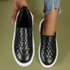 Plus Größe Runde Kappe Flache Schuhe für Frauen Mode Slip auf Casual Schuhe Schwarze Turnschuhe