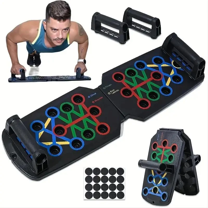 Tragbares multifunktionales Push-up-Board-Set mit Griffen, faltbare Fitnessgeräte für Brust, Bauch, Arme und Rückentraining Image