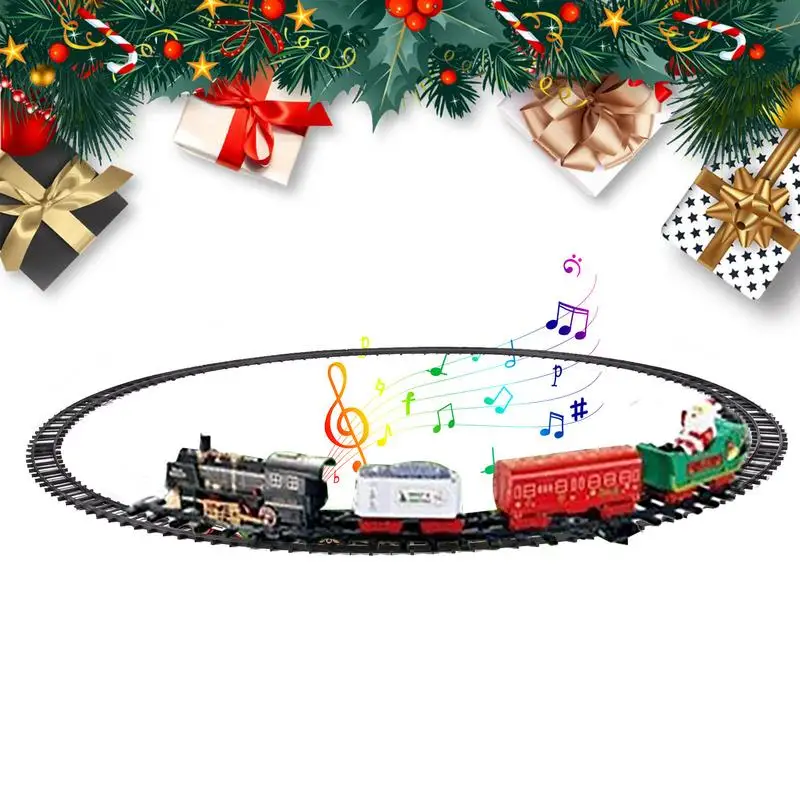 Weihnachtsbaum-Zug-Set rund um den Baum, Eisenbahn-Autospielsets, Weihnachtsdekoration, Kinder-Zugspielzeug, kreatives Lernspielzeug für Image
